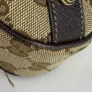 Gucci Shoulder Bag brown canvas beige GG Abby